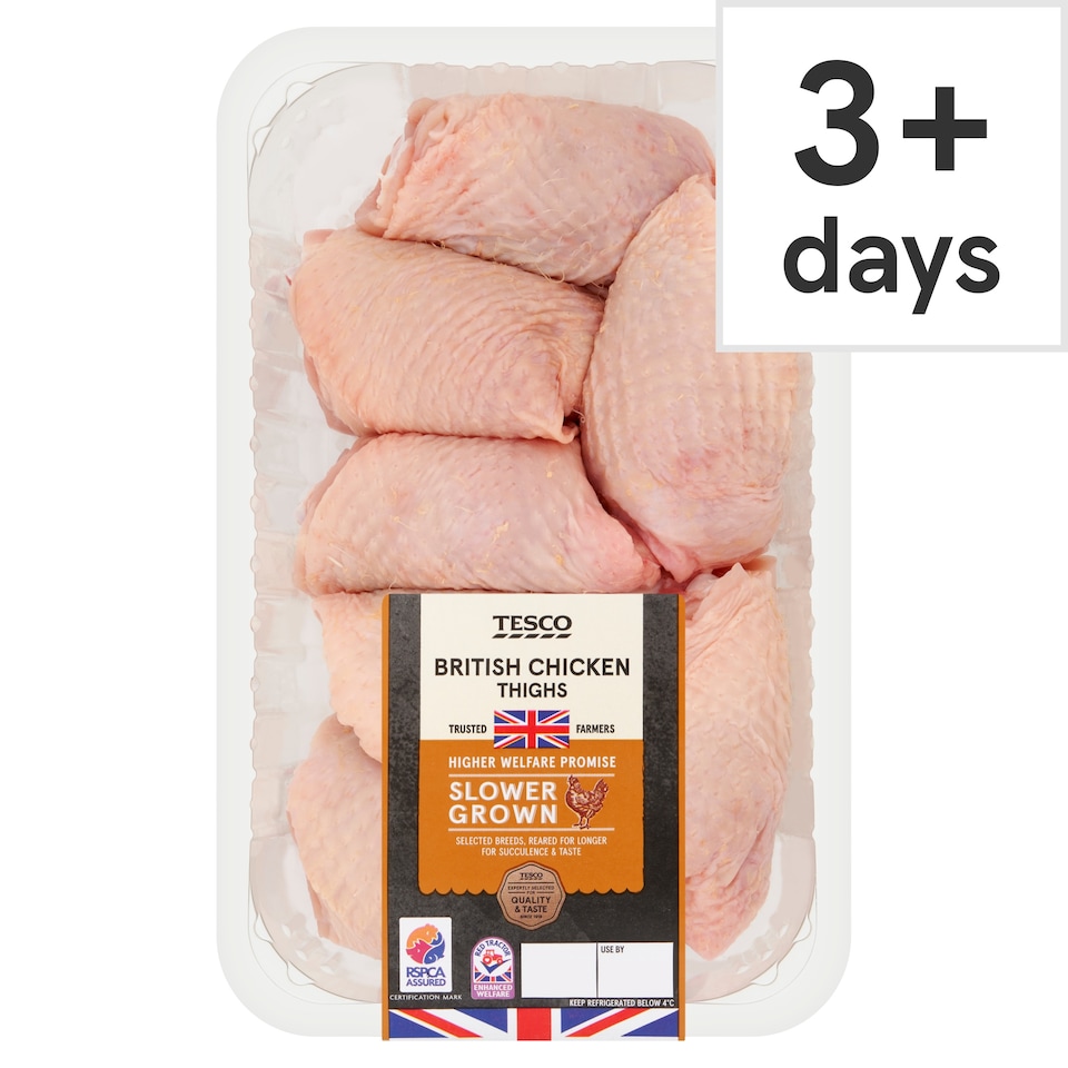 Tesco Slower Grown Chicken Thighs 1kg