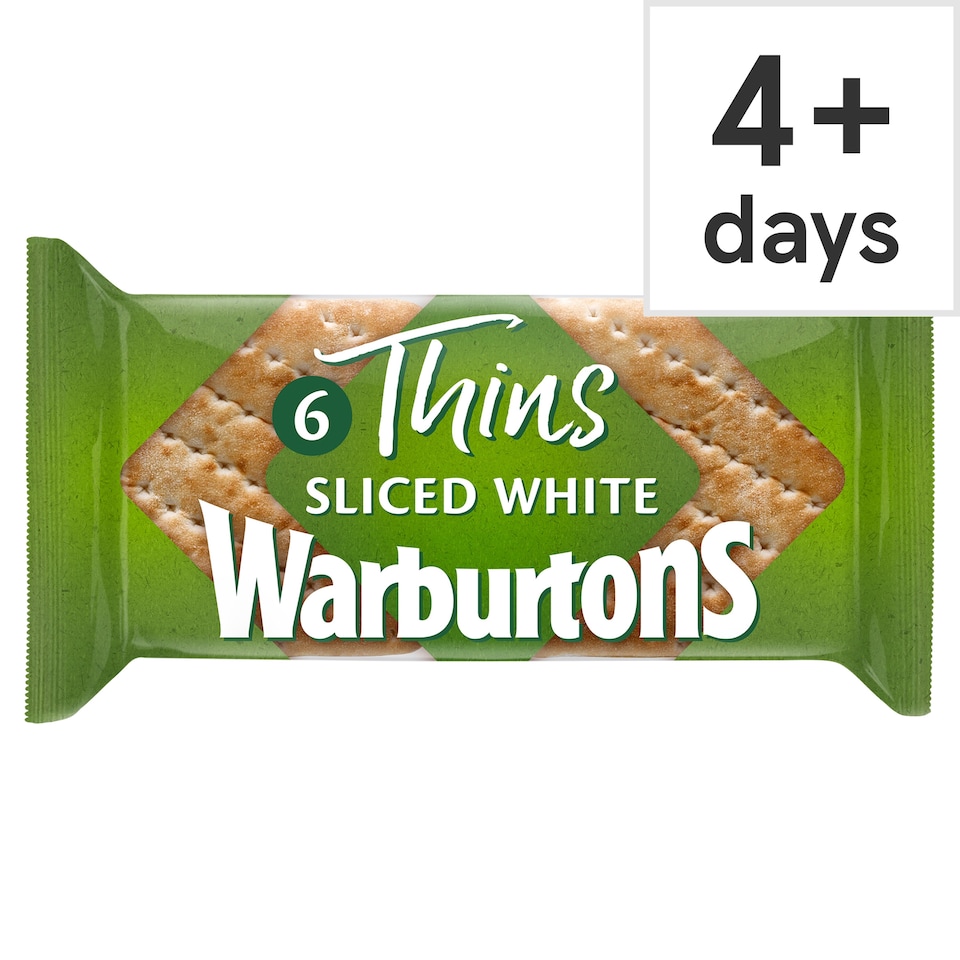 image 1 of Warburtons White Sandwich Bread Thins 6 Pack