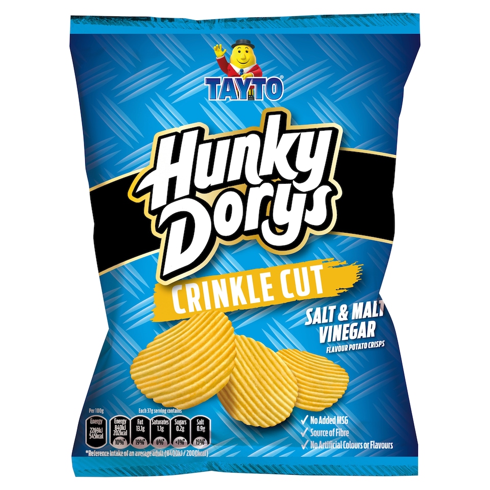 Tayto Hunky Dorys Salt And Malt Vinegar Potato Crsps 37G