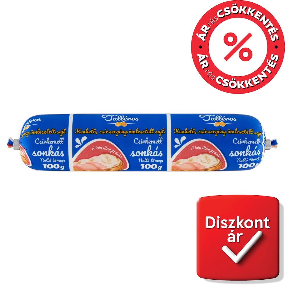 Talléros csirkemell sonkás kenhető, zsírszegény, ömlesztett sajt 100 g  1. kép