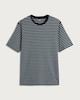 image 4 of F&F Pure Cotton Stripe Print Short Sleeved Slim Fit T-Shirt in Navy