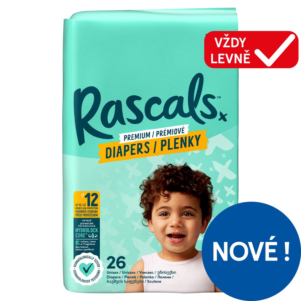 Rascals Premium Diapers 7 17+ kg 26 pcs