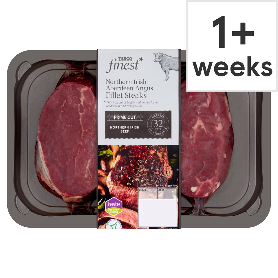 Tesco Finest Northern Irish Aberdeen Angus Fillet Steaks 400g Tesco
