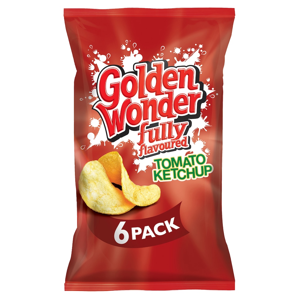 Golden Wonder Tomato Ketchup Crisps 6X25g