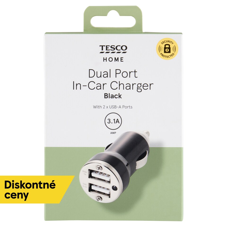 Tesco Home Nabíjačka do auta s dvomi portmi 2 x USB-A 3.1A