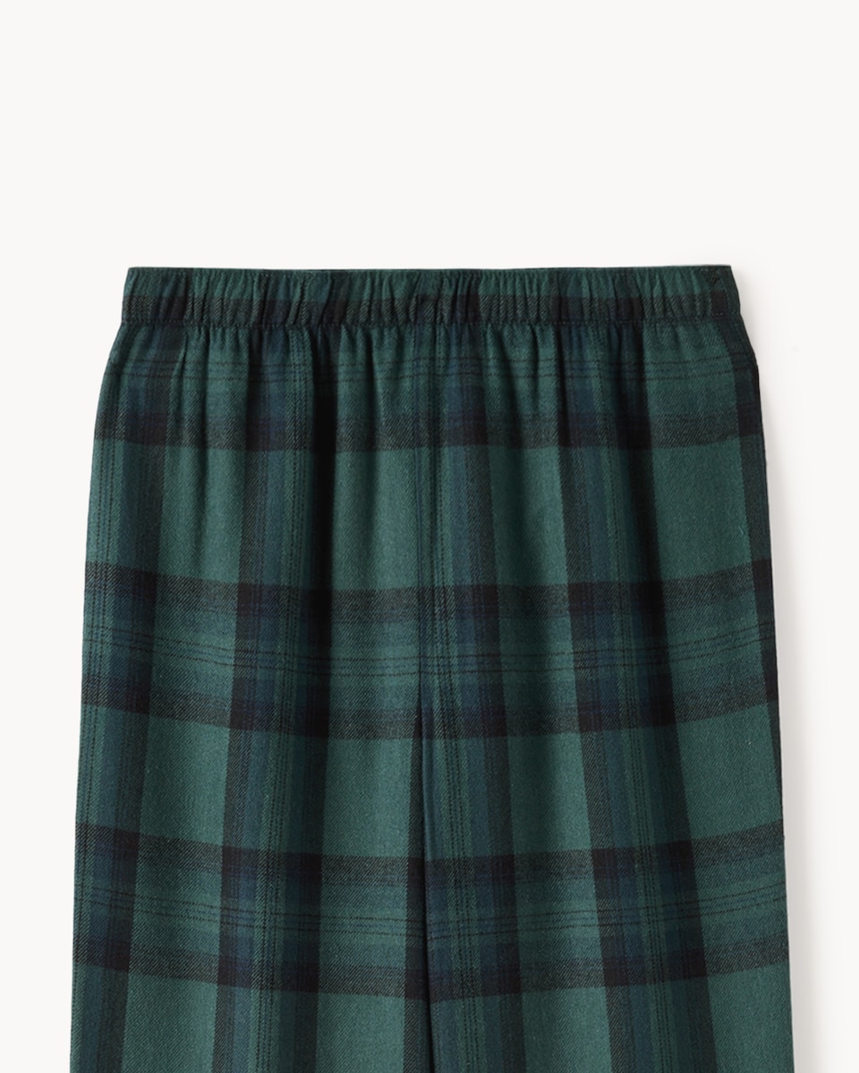 image 1 of Christmas Unisex Cotton Rich Checked Revere Matching Family Pyjama Set in Green