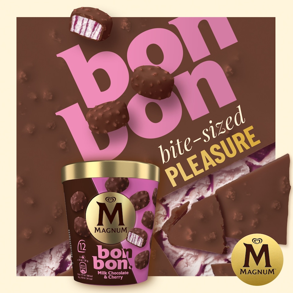 image 1 of Magnum Bonbon Cherry & Milk Chocolate Ice Cream Frozen Snack 204ml