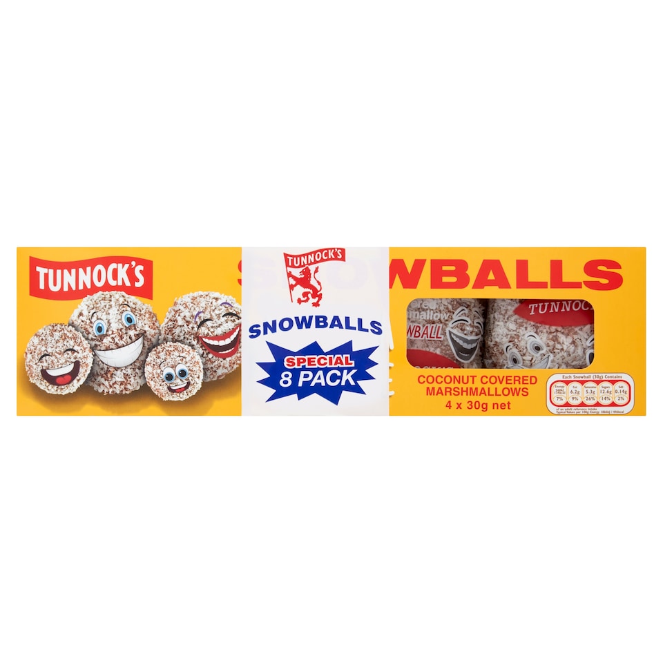 image 1 of Tunnocks Snowballs Coconut Covered Marshmallows Multipack, 8 Pack 285g