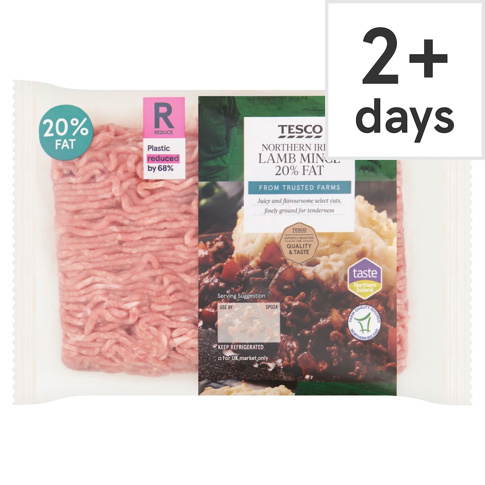 Tesco Northern Irish Lamb Mince 20% Fat 500g