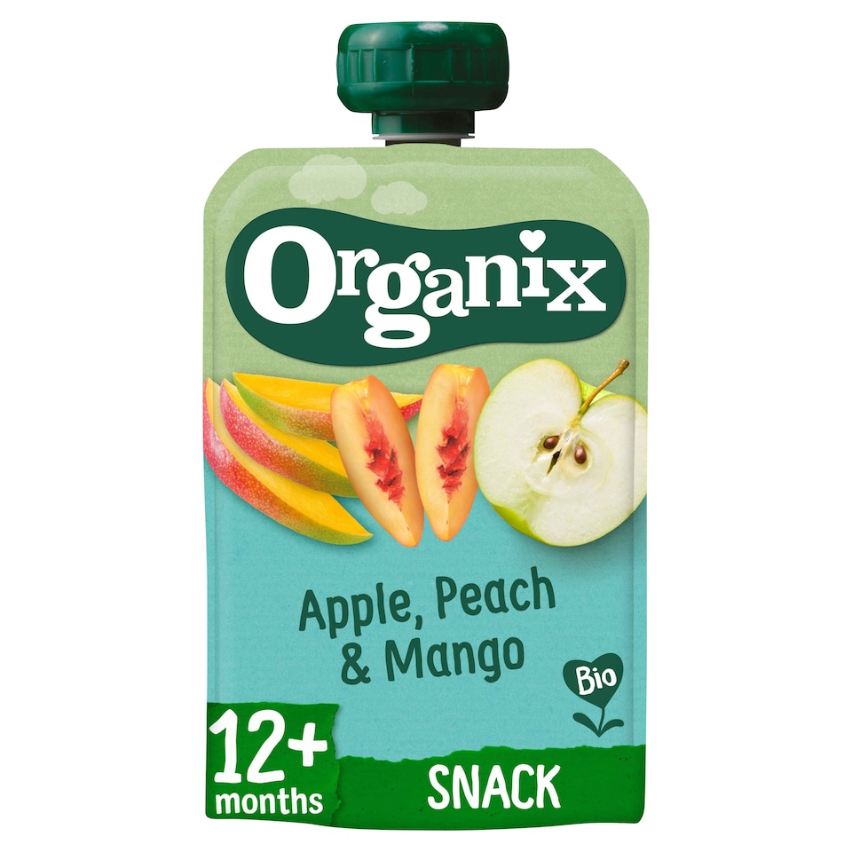image 1 of Organix Apple, Peach & Mango Pouch 100g