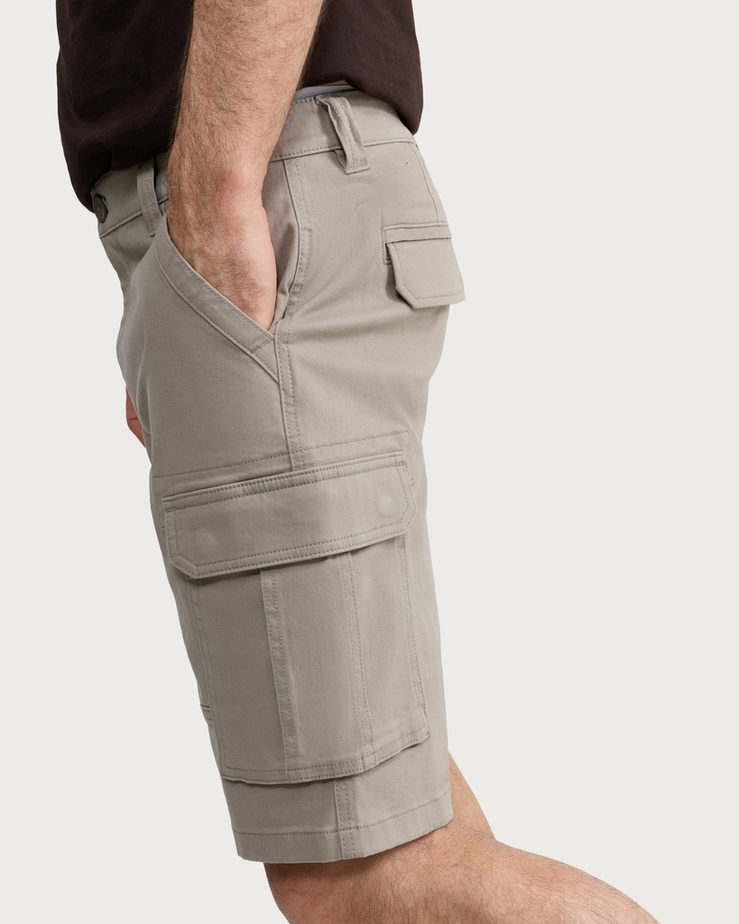 F&F Cotton Rich Cargo Shorts in Stone