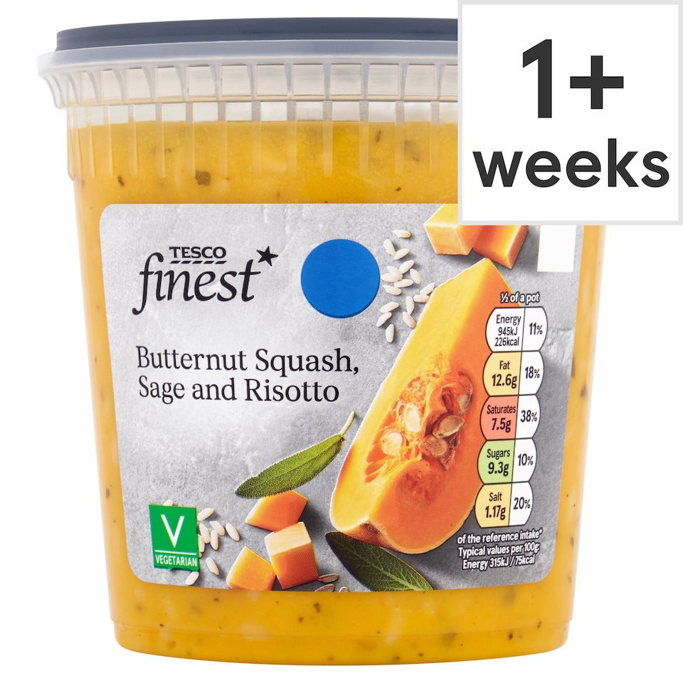 Tesco Finest Butternut Squash, Sage and Risotto Soup 600g Tesco Groceries