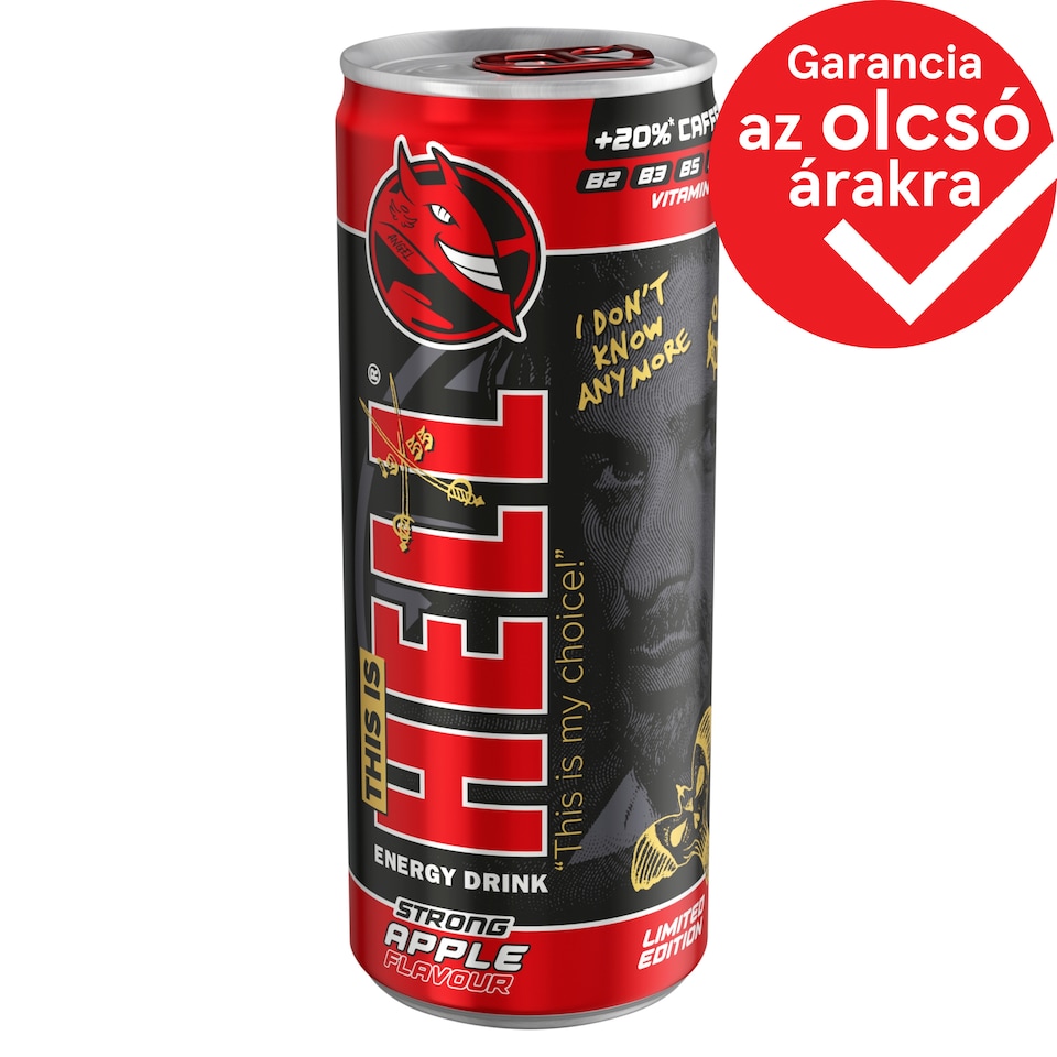 HELL Strong Apple Caffeinated, Carbonated Energy Drink 250 ml