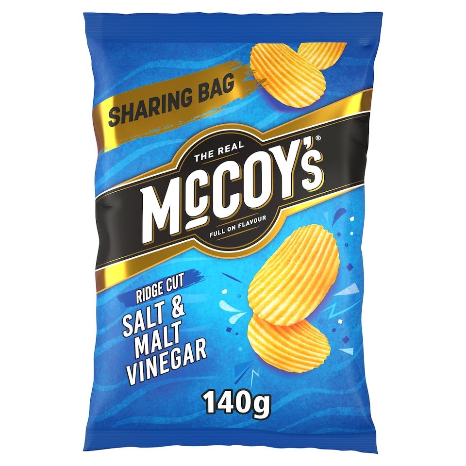 McCoy's Salt & Malt Vinegar Sharing Crisps 140g
