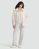 image 2 of F&F Fleece Cable Knit Zip Up Pyjama Jacket in Cream