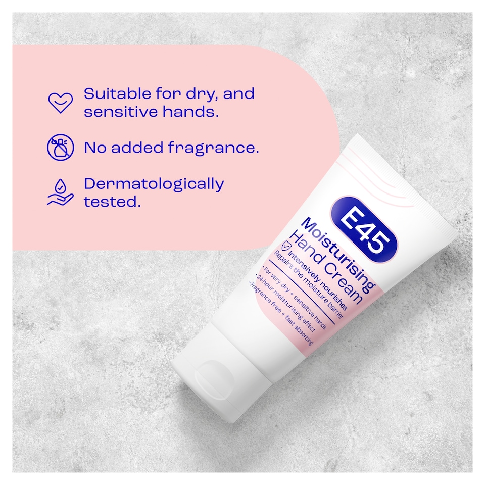 image 1 of E45 Daily Moisturiser Hand Cream for Dry Hands 50g