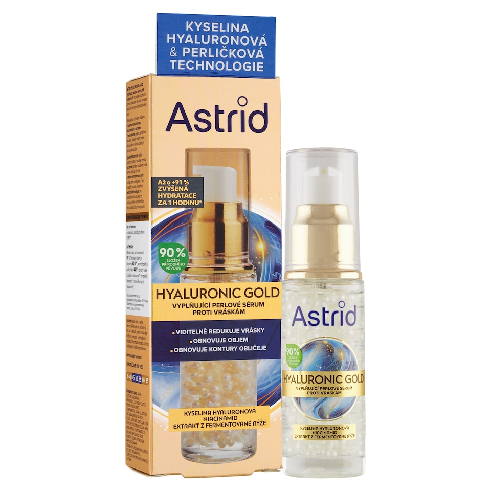 Obrázek 1 pro produkt Astrid Hyaluronic Gold vyplňující perlové sérum proti vráskám 30ml