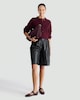 image 1 of F&F Knitted Button Front Cardigan with Wool in Burgundy