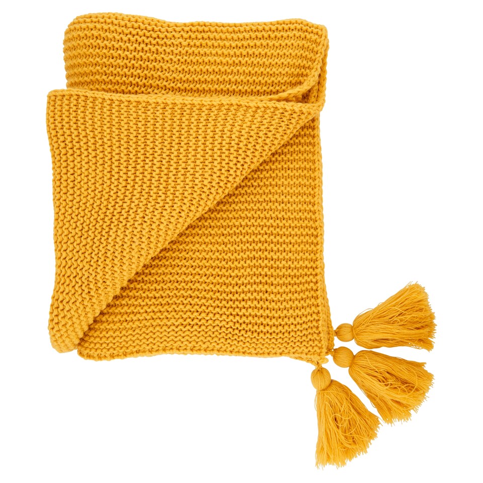 Fox & Ivy Bumblebee Knitted Throw Yellow
