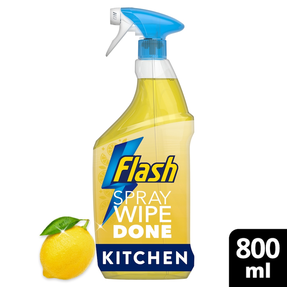 image 1 of Flash Spray Wipe Done Kitchen Crisp Lemon 800ml