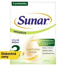 Sunar Sensitive 3, batoľacie mlieko 500 g
