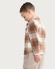 image 3 of F&F Boys Check Print Pocket Front Shacket in Brown