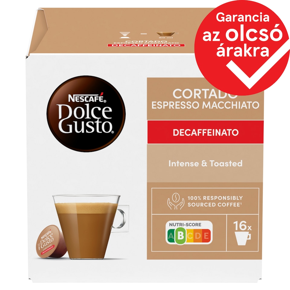 NESCAFÉ Dolce Gusto Cortado Espresso Macchiato koffeinmentes kávékapszula 16 db/16 csésze 99,2 g