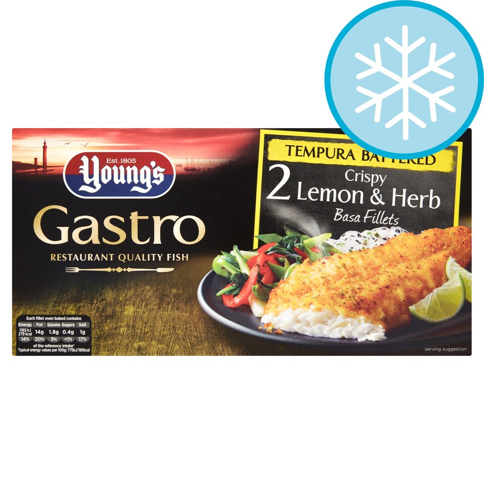 YOUNGS BASA FILLETS TEMPURA BATTER 2 PK 320g
