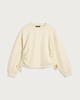 image 4 of The F&F Edit Cotton Rich Ruched Side Tie Detail Sweatshirt in Yellow