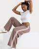 image 1 of F&F Active EVERYHOUR Side Stripe Wide Leg Joggers in Chocolate