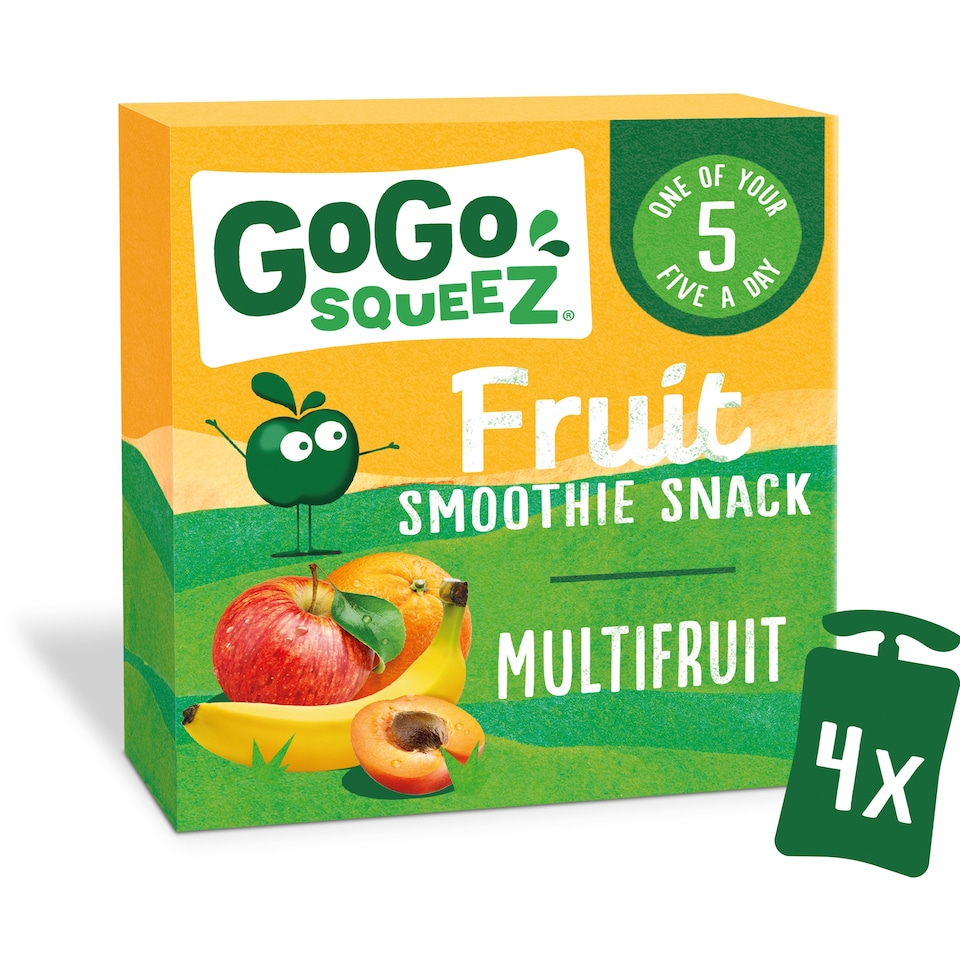 GoGo Squeez Fruit Smoothie Snack - Multifruit 4x90g