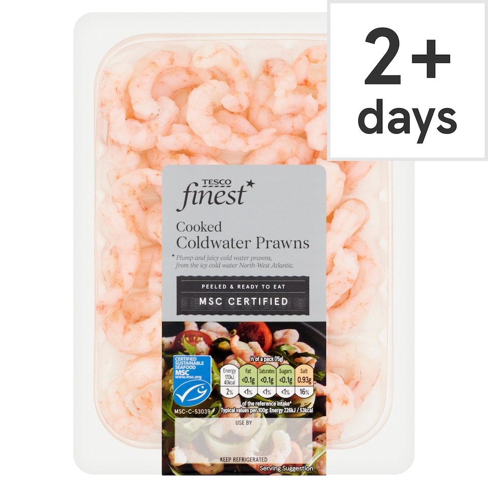 Tesco Finest Cooked & Peeled Coldwater Prawns 150g