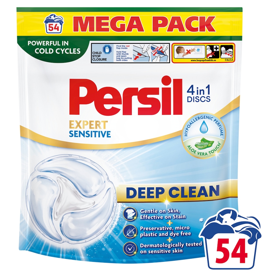 Persil Discs 4in1 Deep Clean Expert Sensitive přípravek pro praní prádla 54 praní 54 x 16,5g (891g)