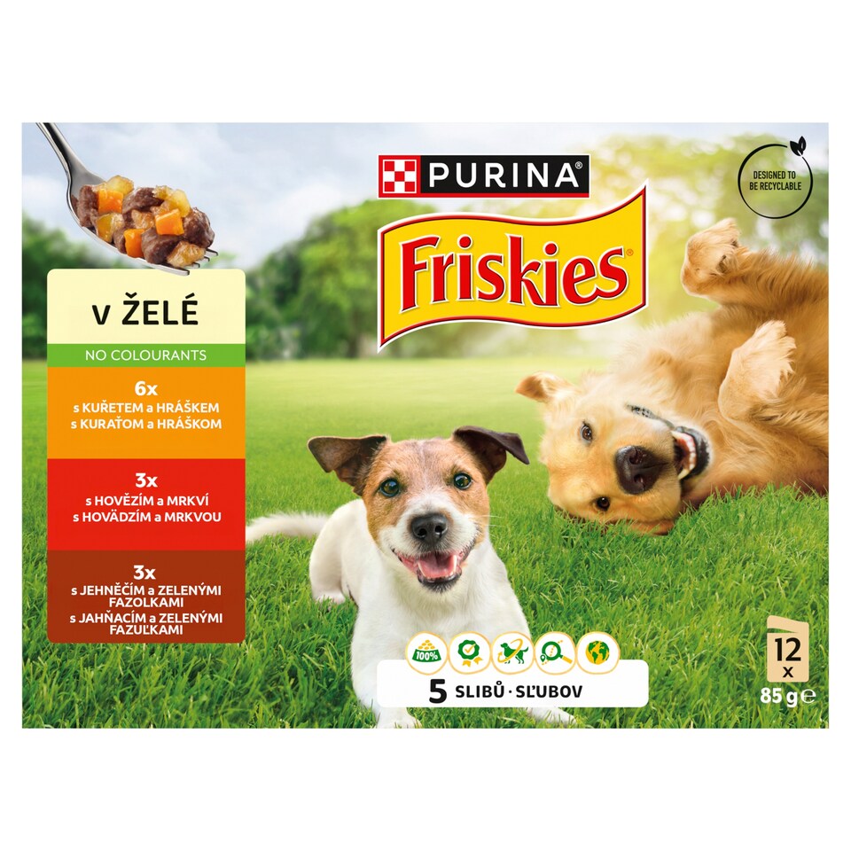 obrázok 1 z Friskies Adult kapsičky pre psov hovädzie, kura, jahňacie v želé 12 x 85 g