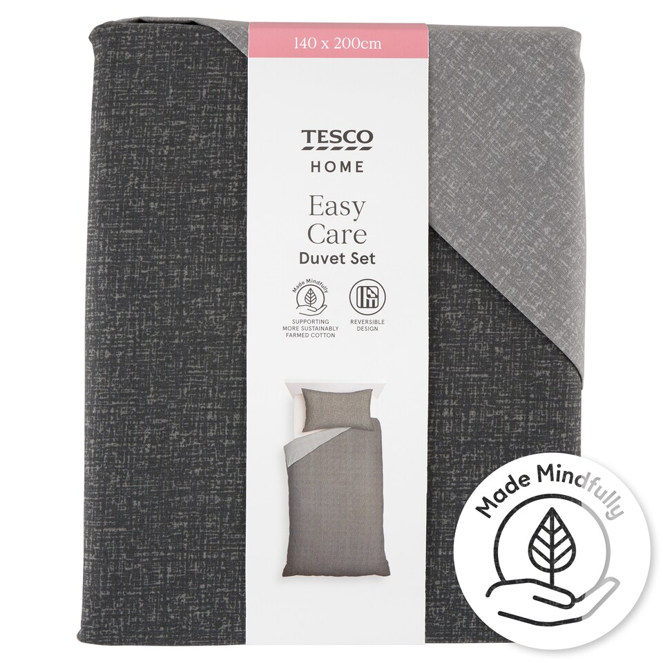 Tesco Home Reversible Black ágyneműhuzat-garnitúra 140 x 200 cm