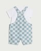 image 2 of F&F Baby 2-Piece Pure Cotton Check Dungarees and Bodysuit Set in Blue