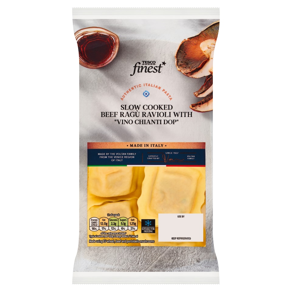 Tesco Finest Slow Cooked Beef Ragu Ravioli 250G