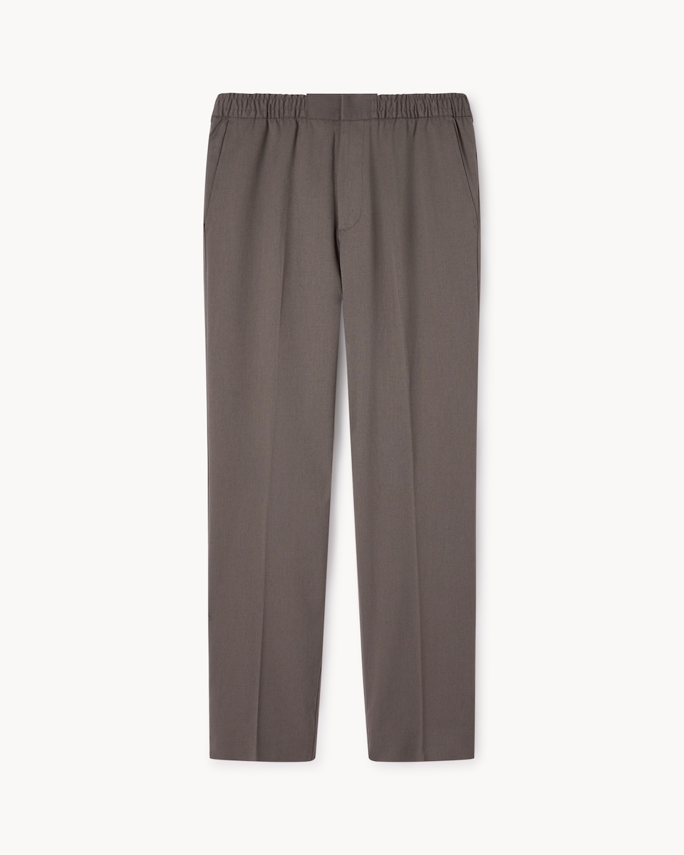 image 1 of F&F Regular Fit Elasticated Waist Trousers in Neutral