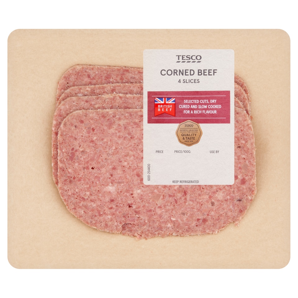 Tesco Corned Beef 4 Slices 120G