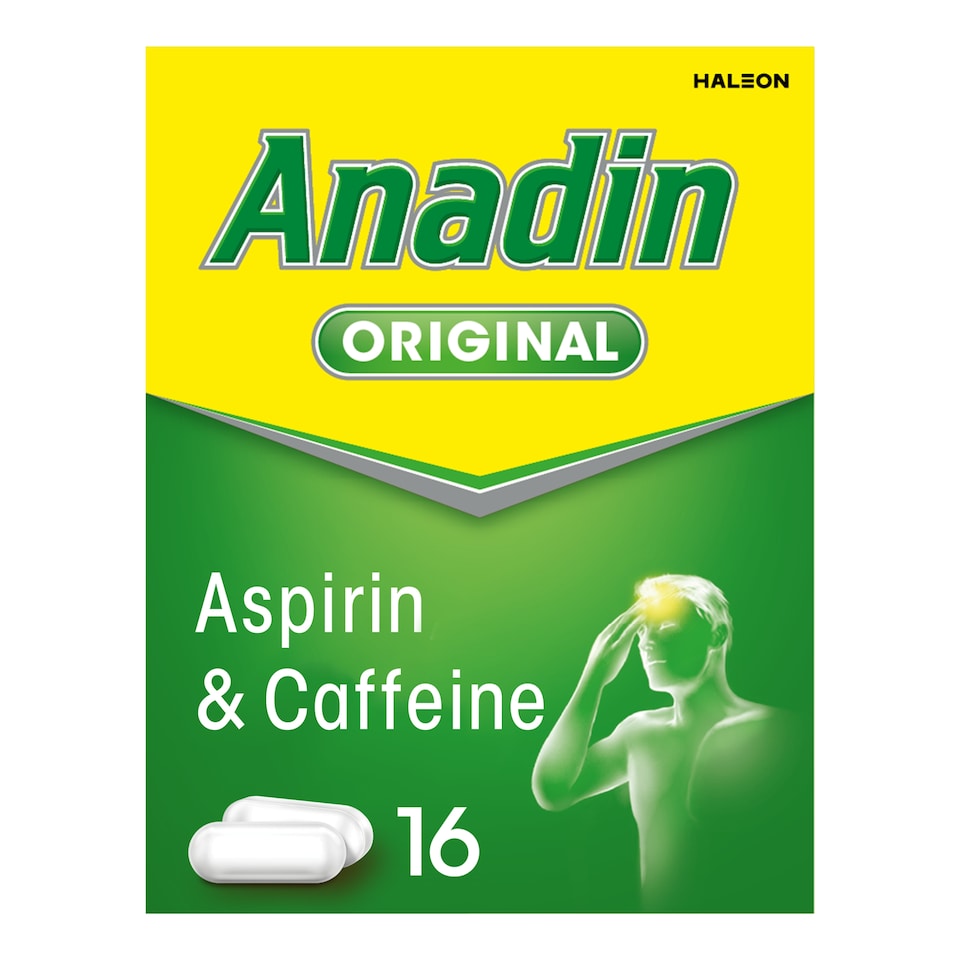image 1 of Anadin Original Pain Relief Tablets - Aspirin, Caffeine 16s