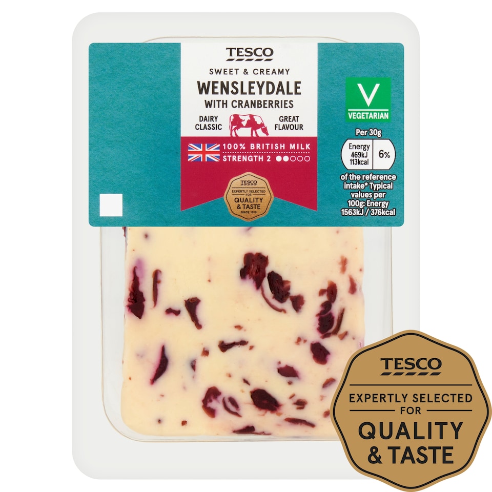 Tesco Wensleydale Cheese with Cranberries 200g