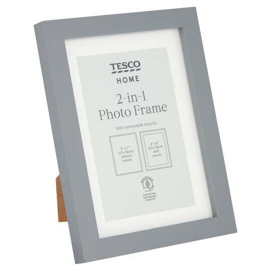 Tesco Photo Frame 2 In 1 Grey Tesco Groceries