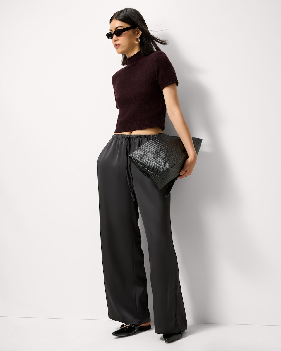 image 1 of F&F Turtle Neck Jumper with Wool in Burgundy