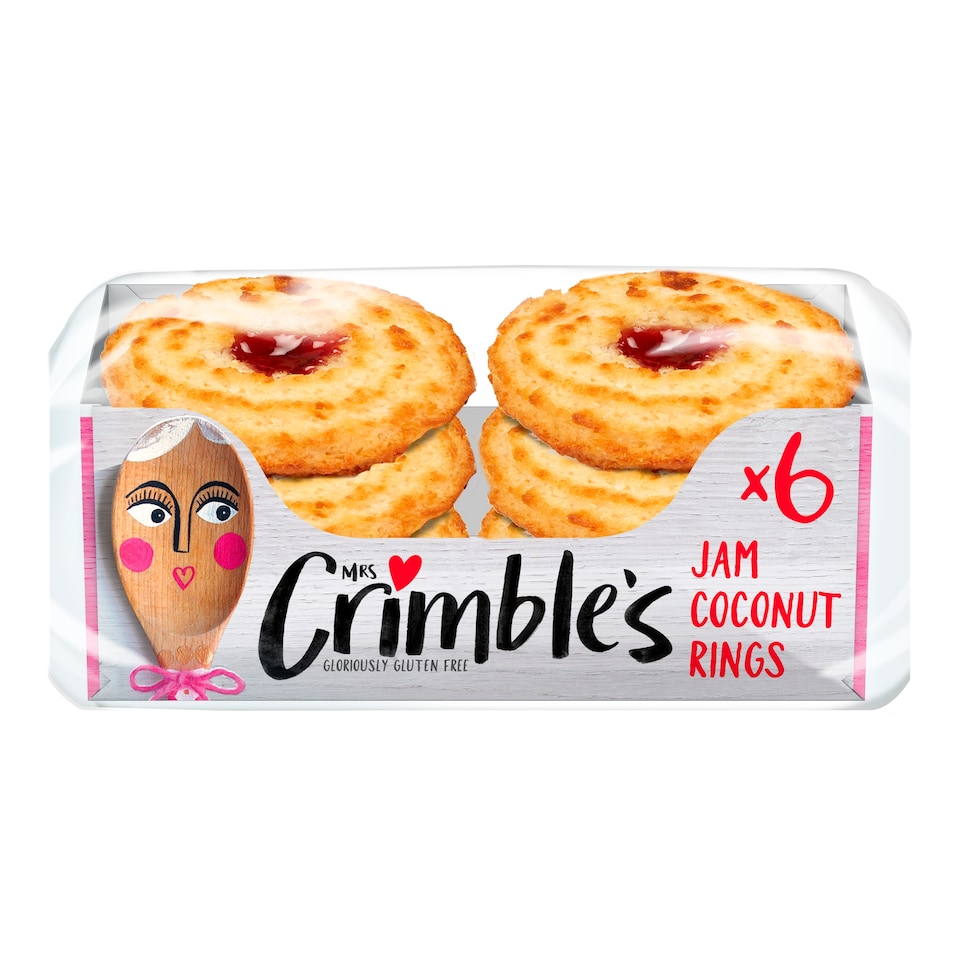 image 1 of Mrs Crimble's Large Coconut Jam Rings 6 Pack
