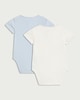 image 2 of F&F Baby 2-Pack Organic Cotton Rich Ribbed Bodysuits in Blue