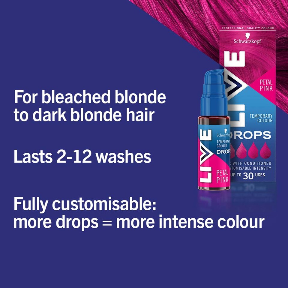 image 1 of Schwarzkopf Live Temporary Colour Drops Petal Pink 30Ml