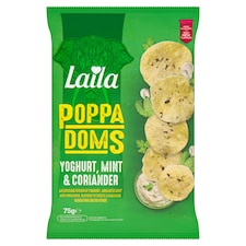 Laila Mini Poppadoms - Yoghurt, Mint & Coriander 75g