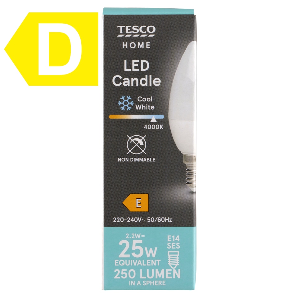 Tesco Home E14 250 lm 25 W 4000K LED gyertya  1. kép