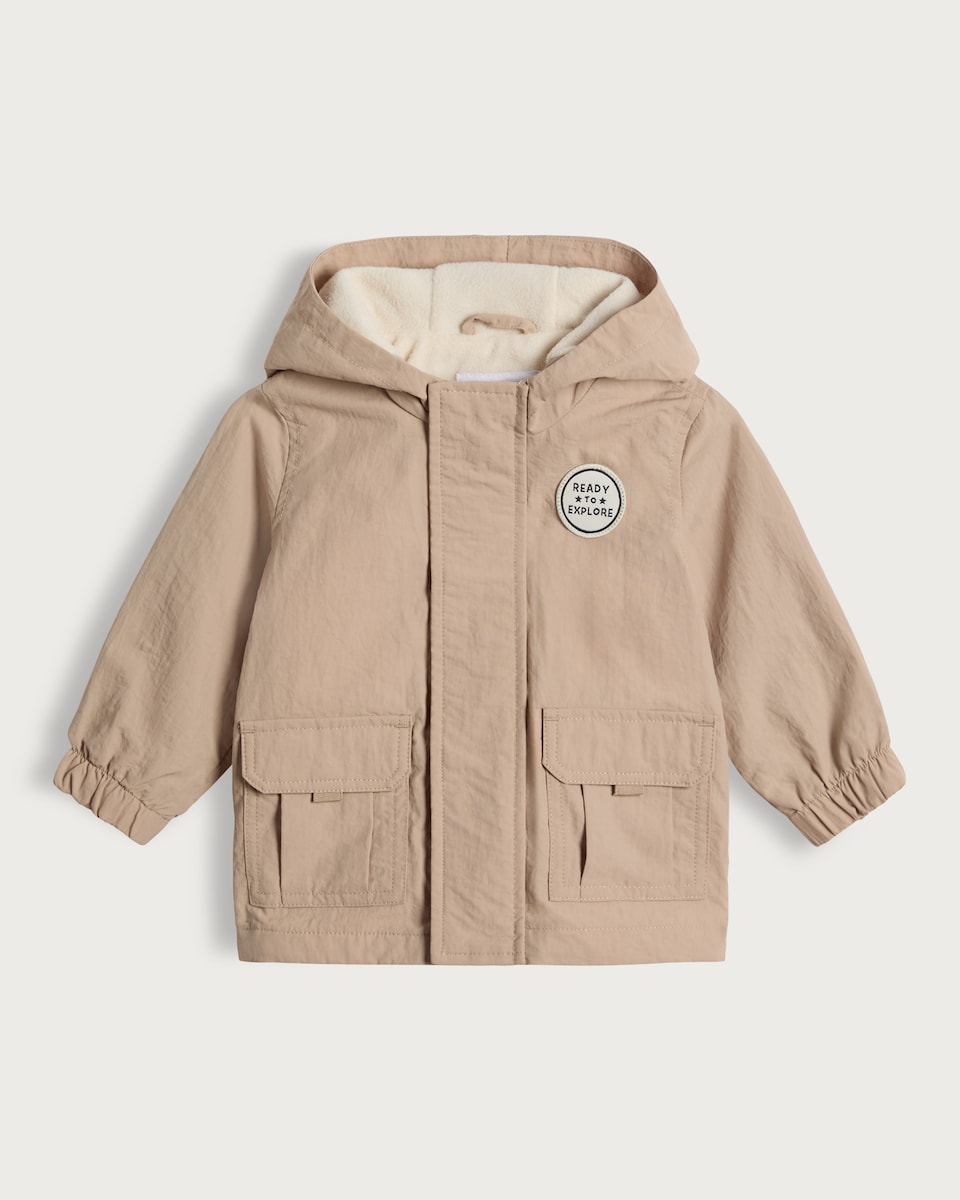 image 1 of F&F Baby Ready to Explore Shower Resistant Jacket in Neutral
