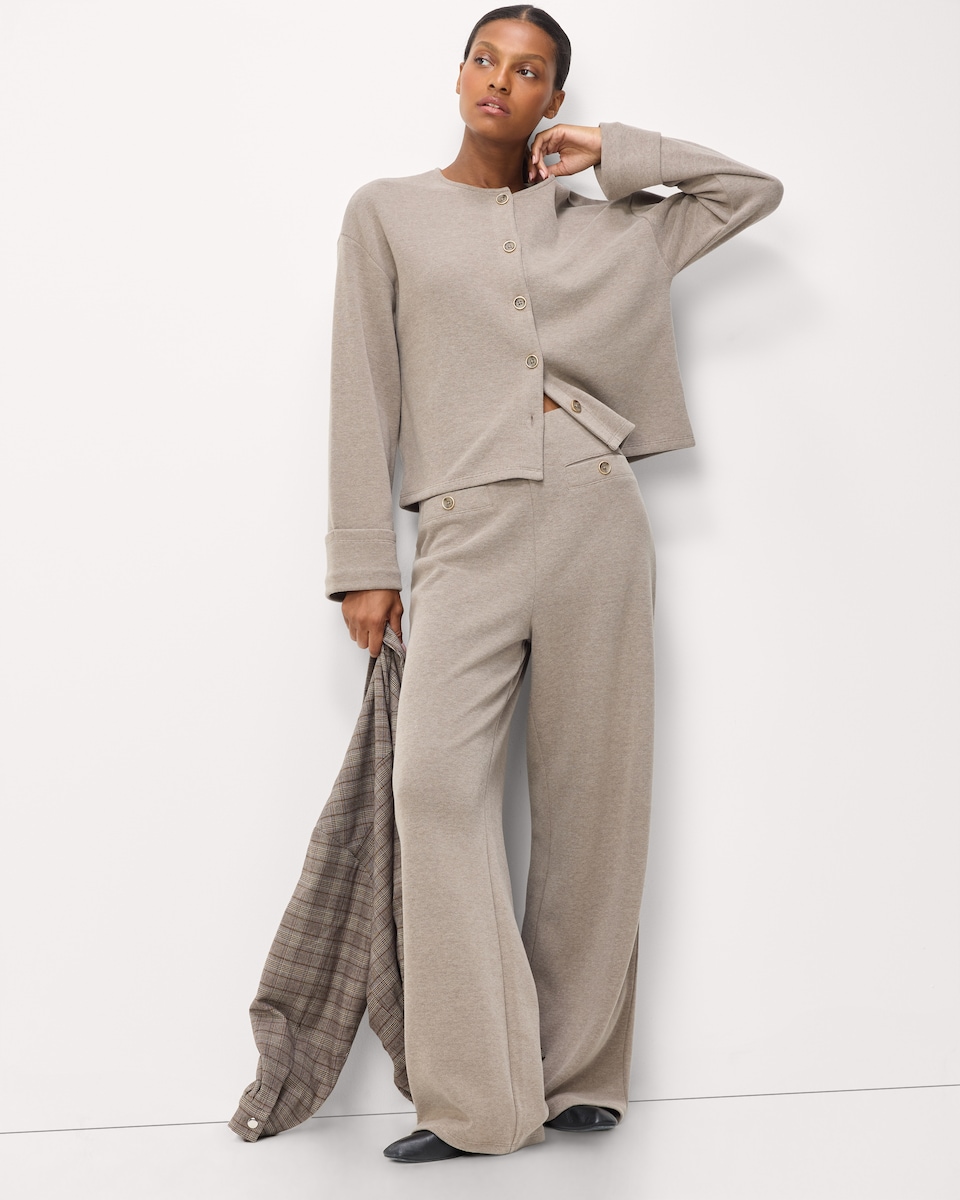 image 1 of F&F Textured Button Up Cardigan in Neutral